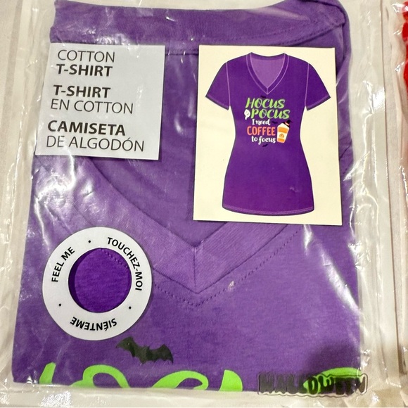 3 T-Shirts with Halloween Pics & Phrases, Purple Red Black Women’s Sz M - Picture 2 of 13